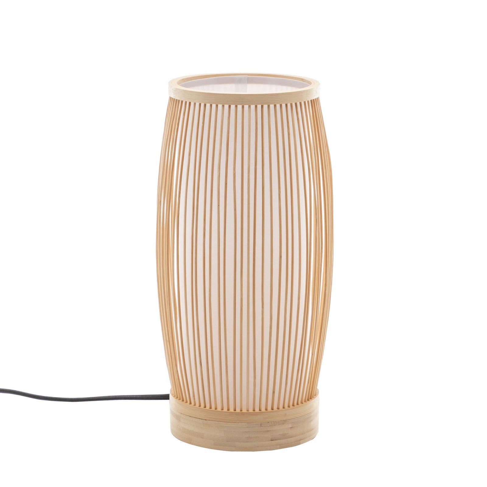 Natural Woven Bamboo Cylinder Table Lamp Light Shade Boho Tropical Coastal - VogueDecor.au