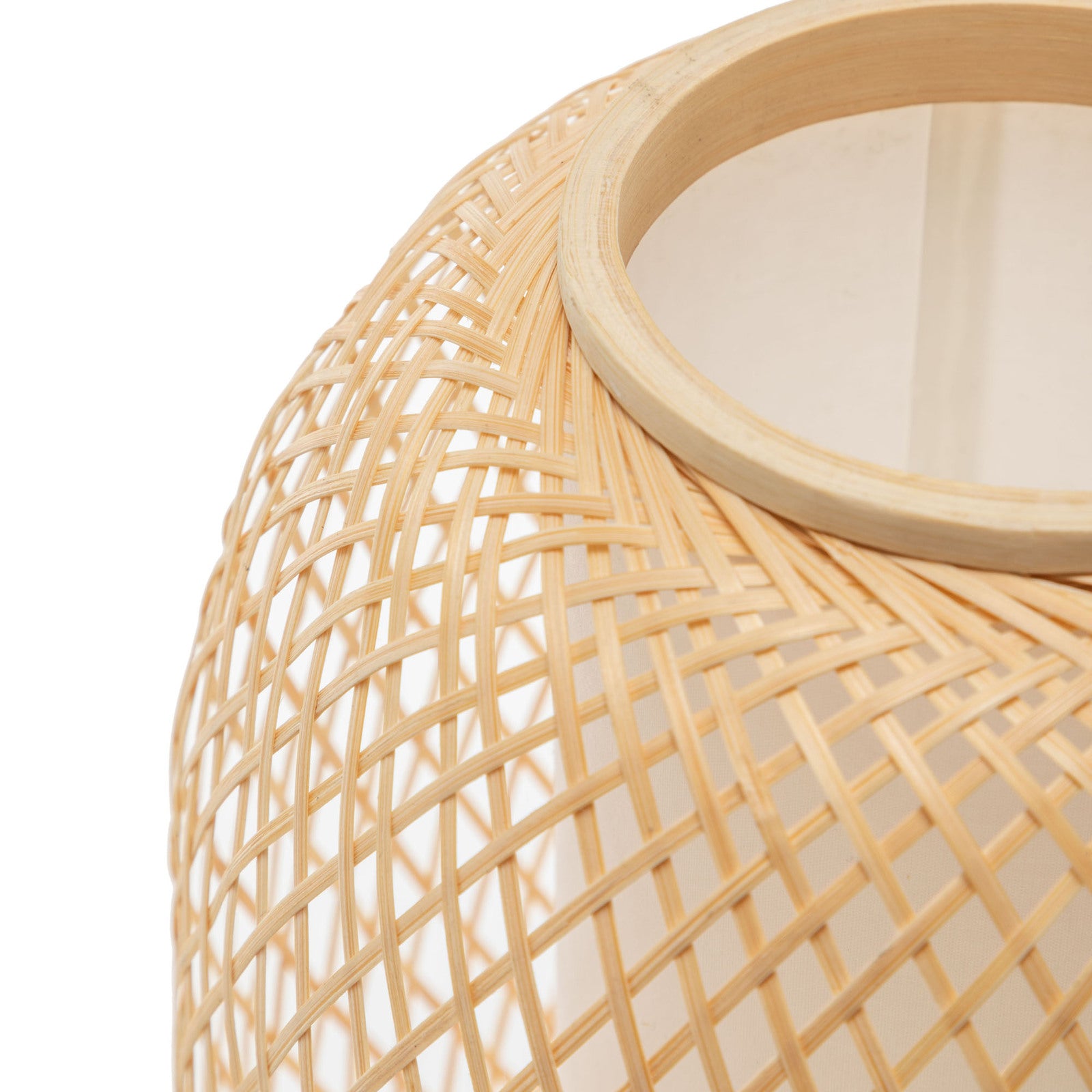 Natural Woven Bamboo Oval Table Lamp Light Shade Boho Tropical Coastal - VogueDecor.au