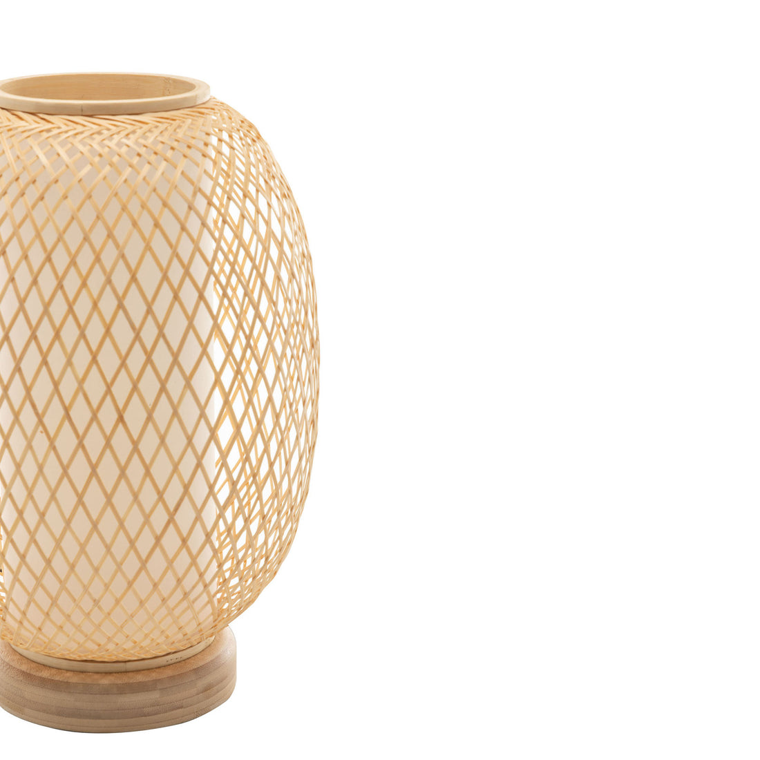 Natural Woven Bamboo Oval Table Lamp Light Shade Boho Tropical Coastal - VogueDecor.au