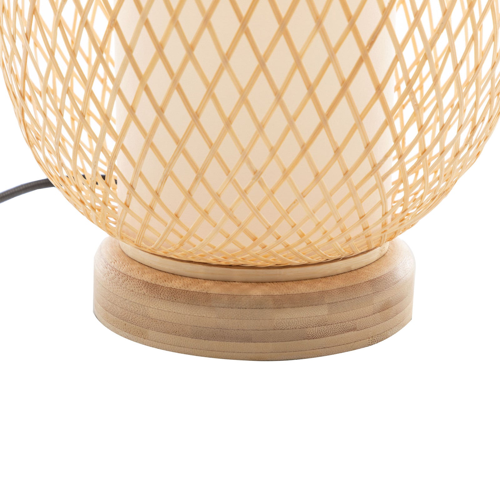 Natural Woven Bamboo Oval Table Lamp Light Shade Boho Tropical Coastal - VogueDecor.au