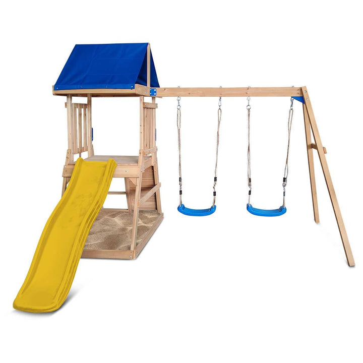Lifespan Kids Hazelbrook Swing Set & Play Centre with 1.8m Slide (Yellow)