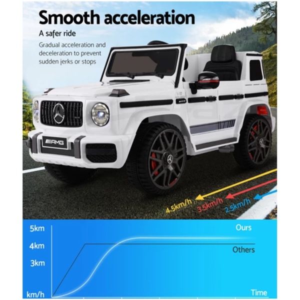 Mercedes-Benz Kids Ride On Car Electric AMG G63 Licensed Remote Cars 12V White