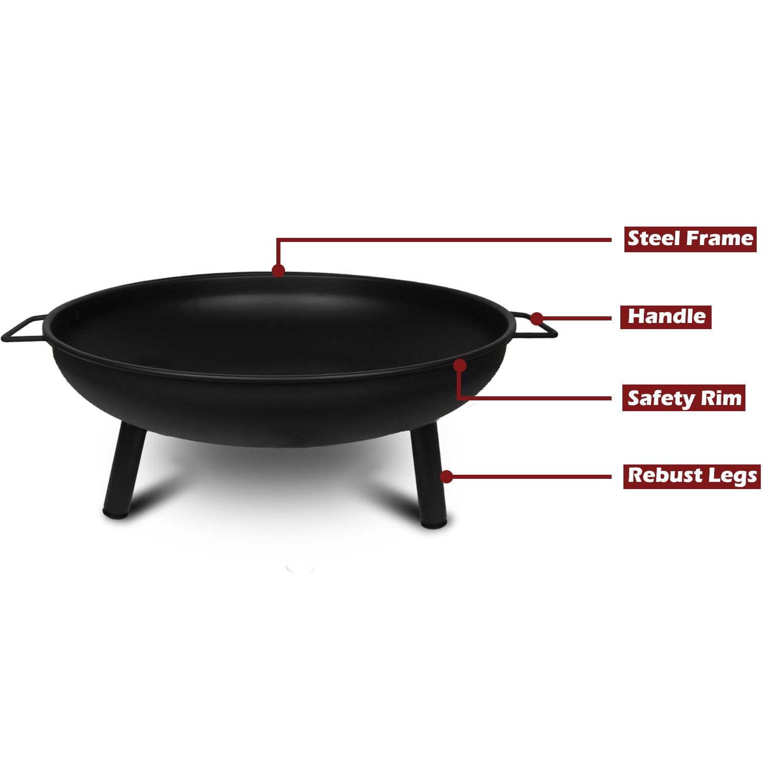 Portable Outdoor Fire Pit Fireplace Open Patio Heater Garden Plant Bowl Steel - VogueDecor.au