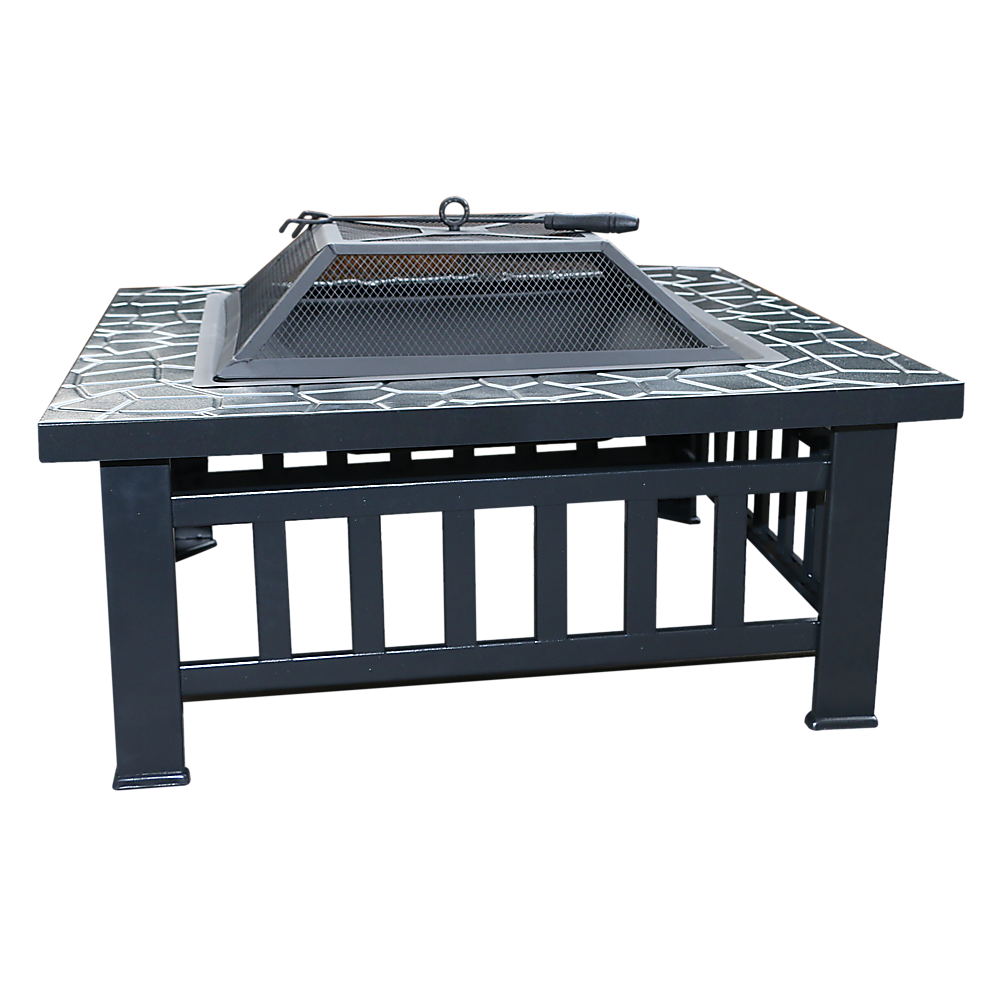 18" Square Metal Fire Pit Outdoor Heater - VogueDecor.au