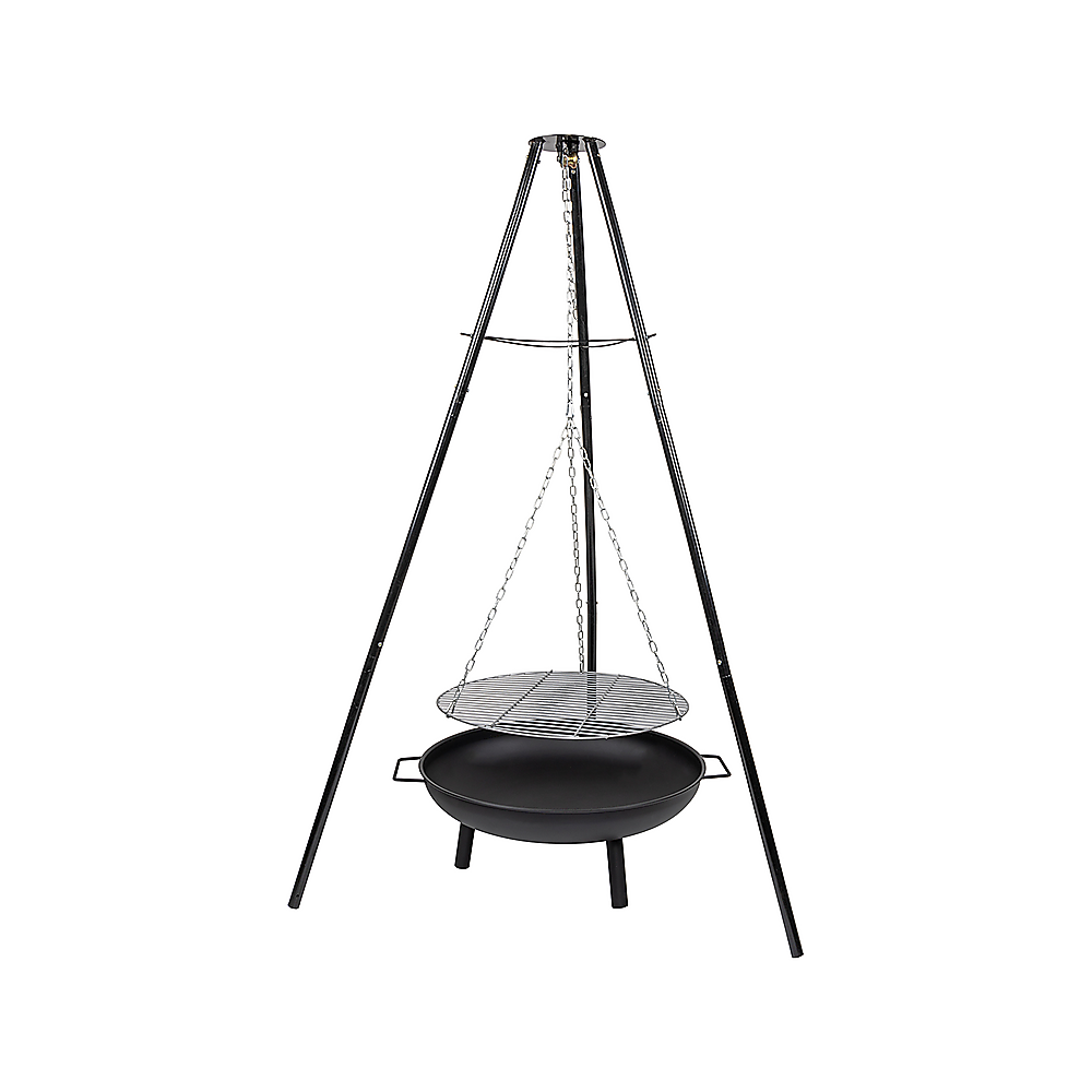 Tripod Garden Fire Pit BBQ Barbecue Cast Iron & Steel Fire Pit Bowl Round - VogueDecor.au