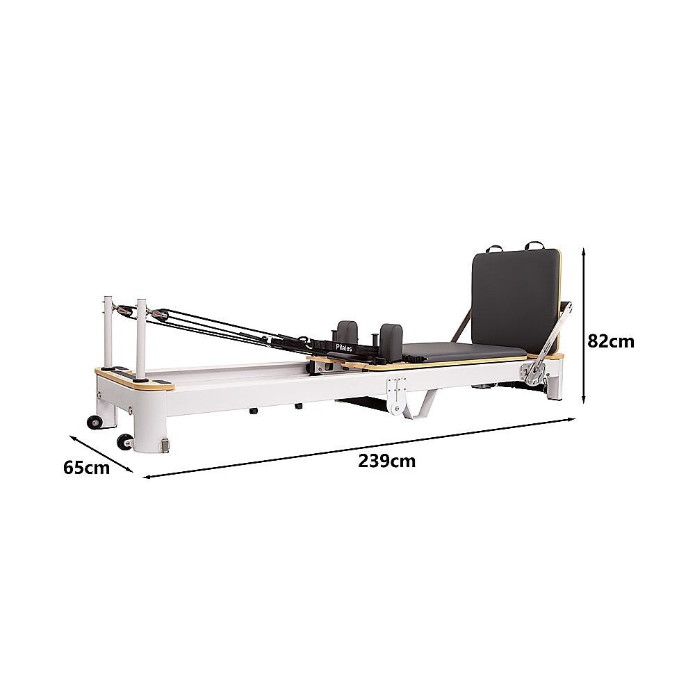 Folding Pilates Reformer Machine – Home Workout Bed for Full Body Fitness Training