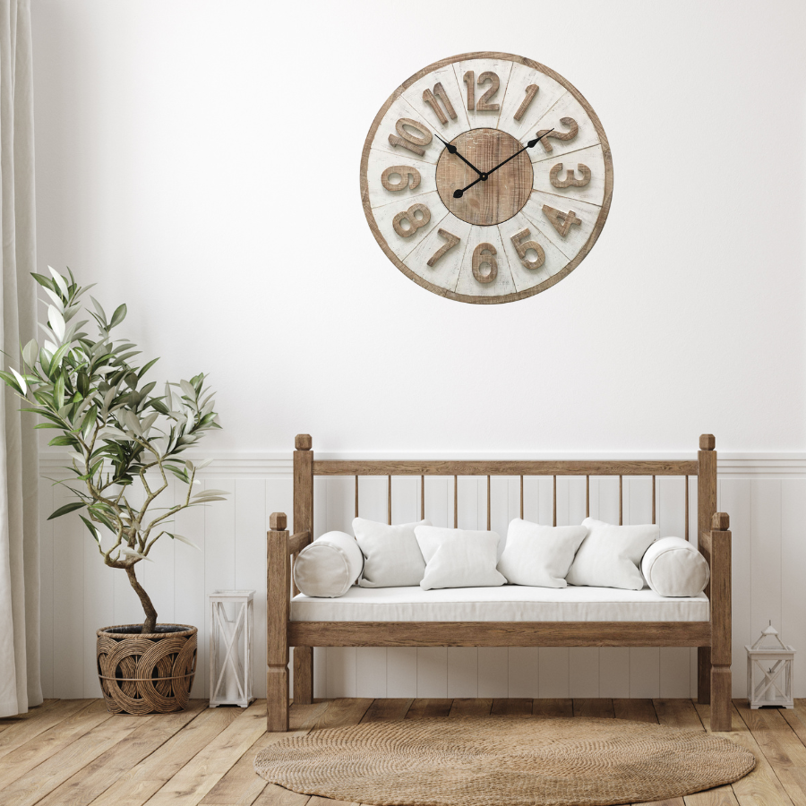 XXL Hamptons Giro Wall Clock 70cm - VogueDecor.au