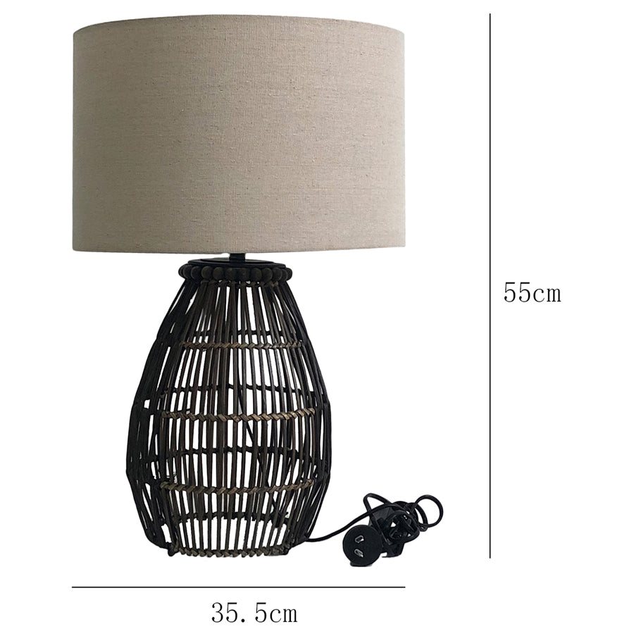 Emporium Rattan Table Lamp 35x55cm - VogueDecor.au
