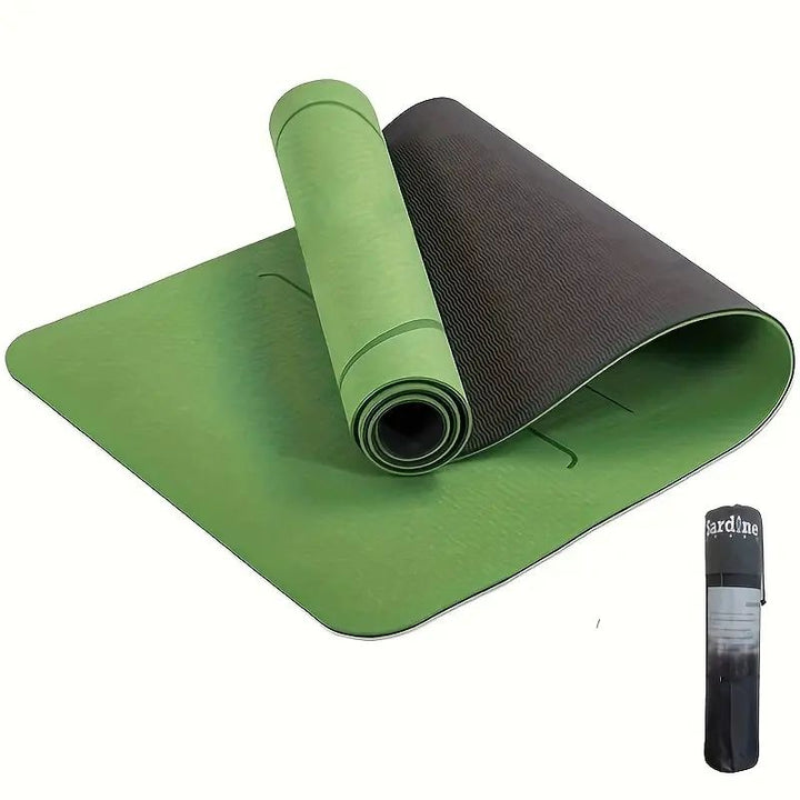 Sport TPE Yoga Mat Exercise Workout Mats Fitness Mat for Home Gym Green 8mm - VogueDecor.au