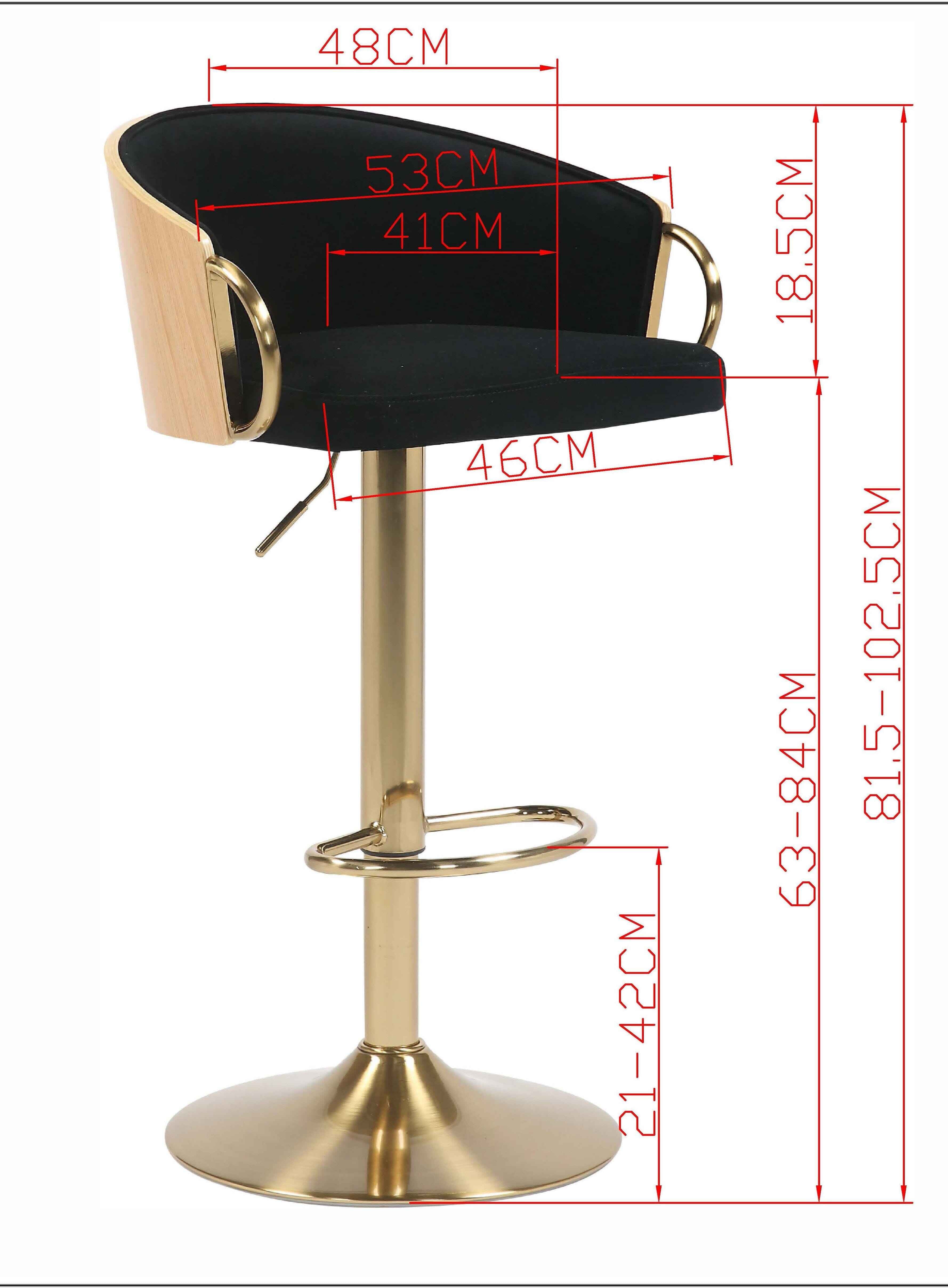 JENSEN GOLD GAS LIFT BAR STOOL - VogueDecor.au