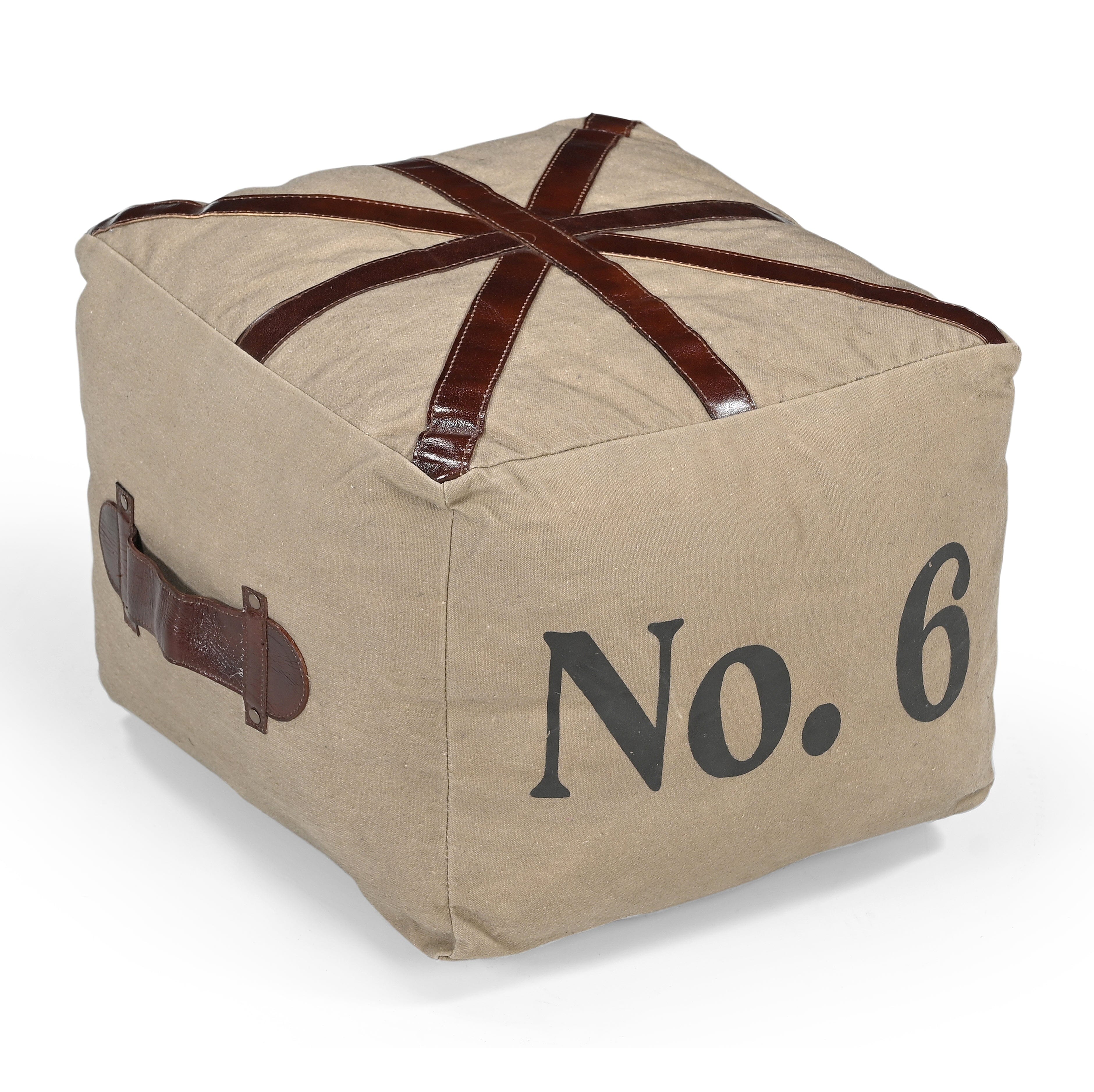 N0 6 SQUARE LEATHER OTTOMAN - VogueDecor.au