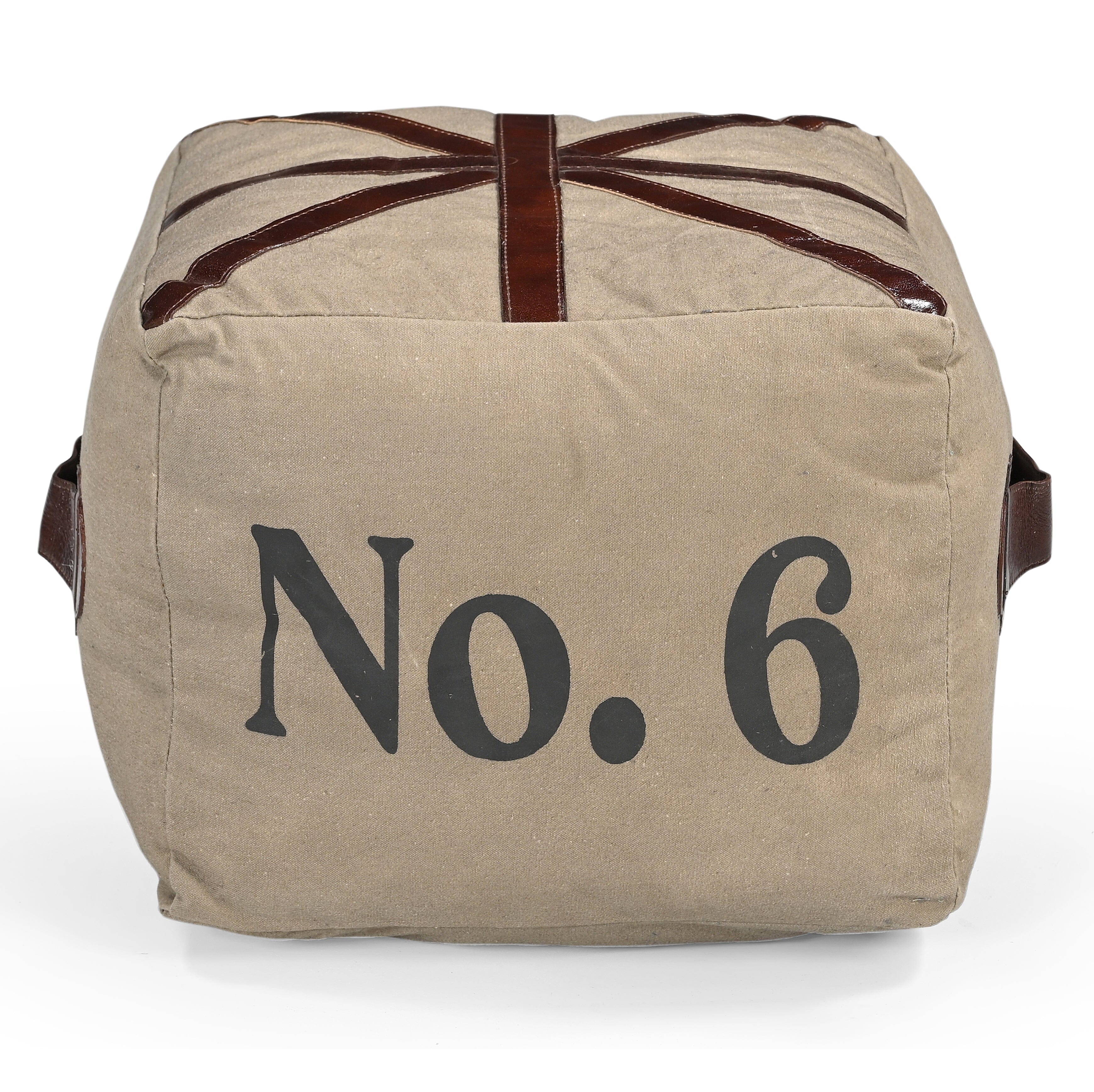 N0 6 SQUARE LEATHER OTTOMAN - VogueDecor.au