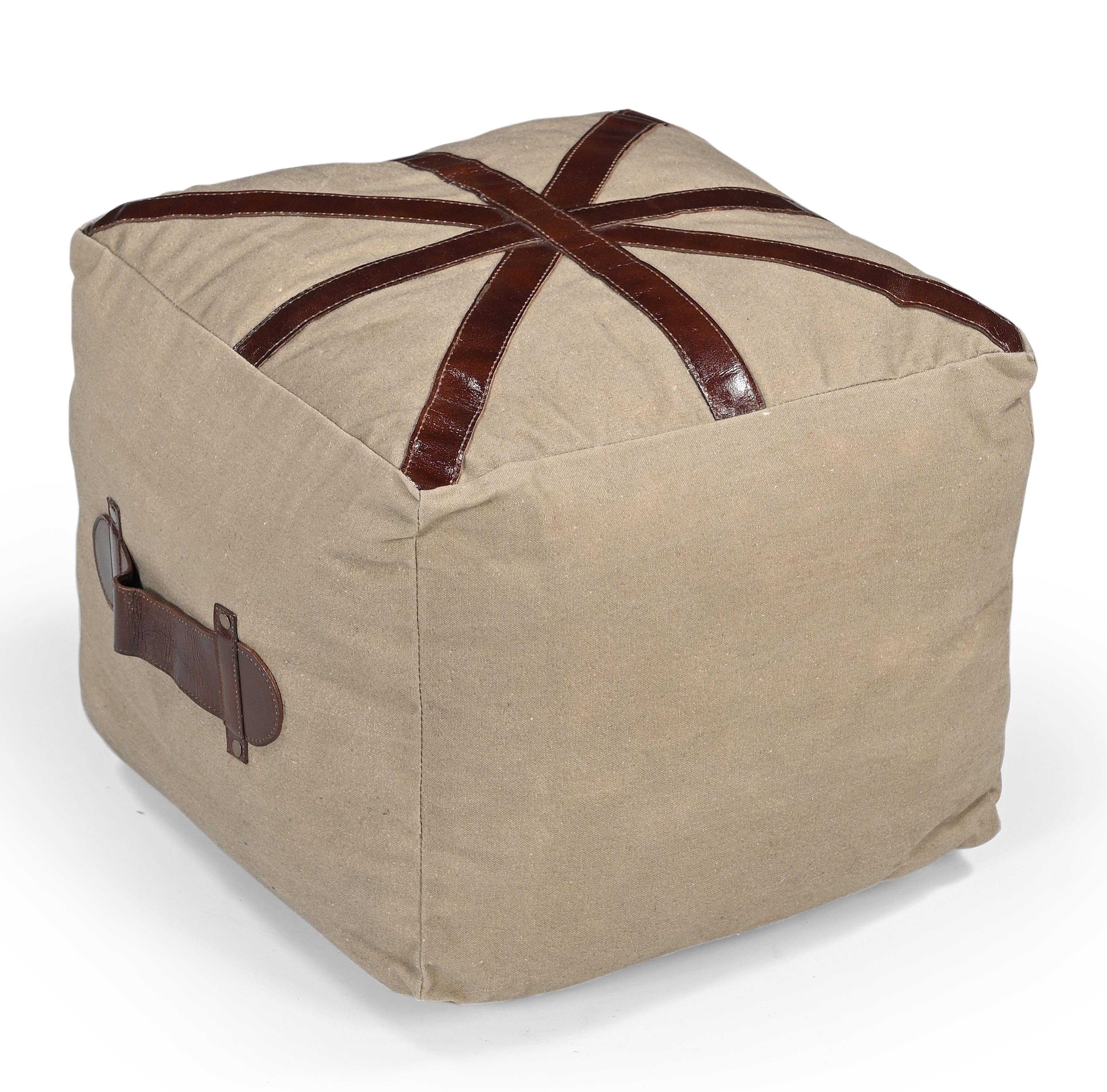 N0 6 SQUARE LEATHER OTTOMAN - VogueDecor.au