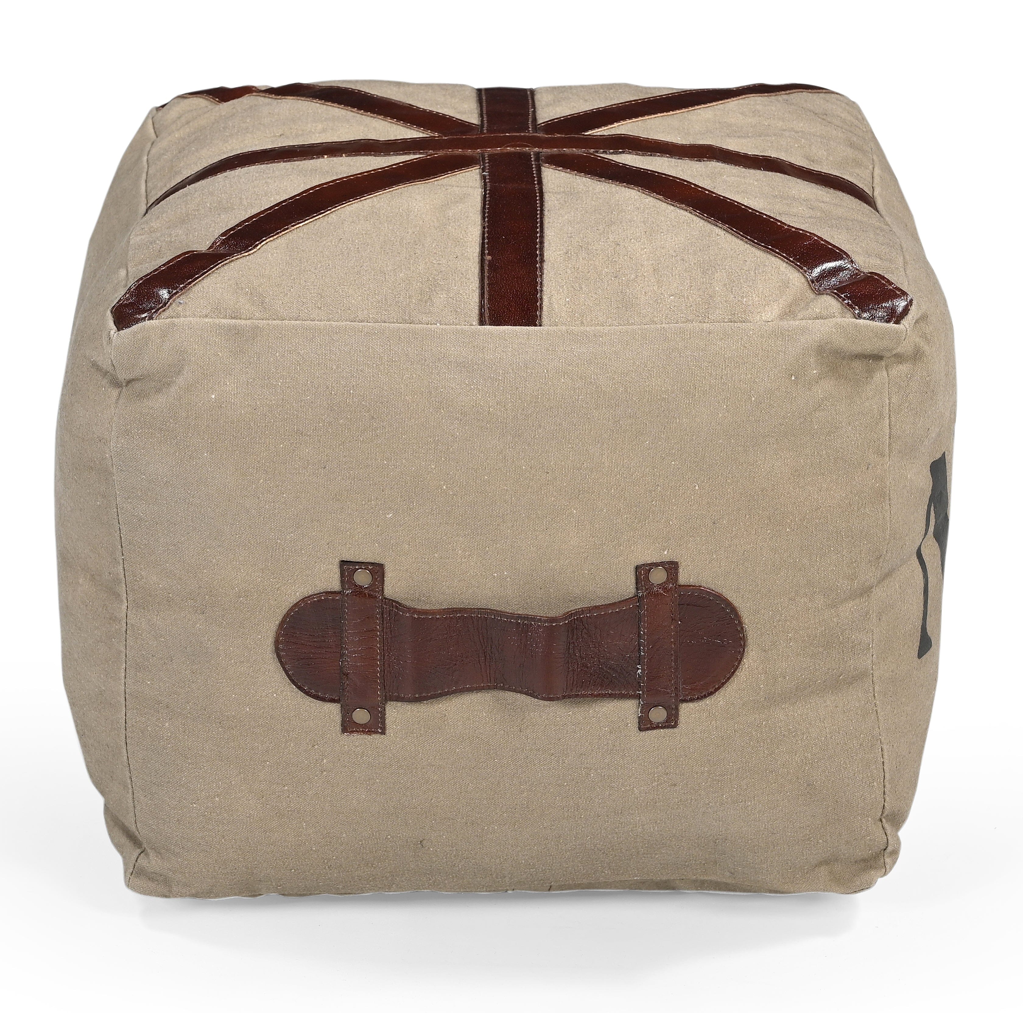 N0 6 SQUARE LEATHER OTTOMAN - VogueDecor.au