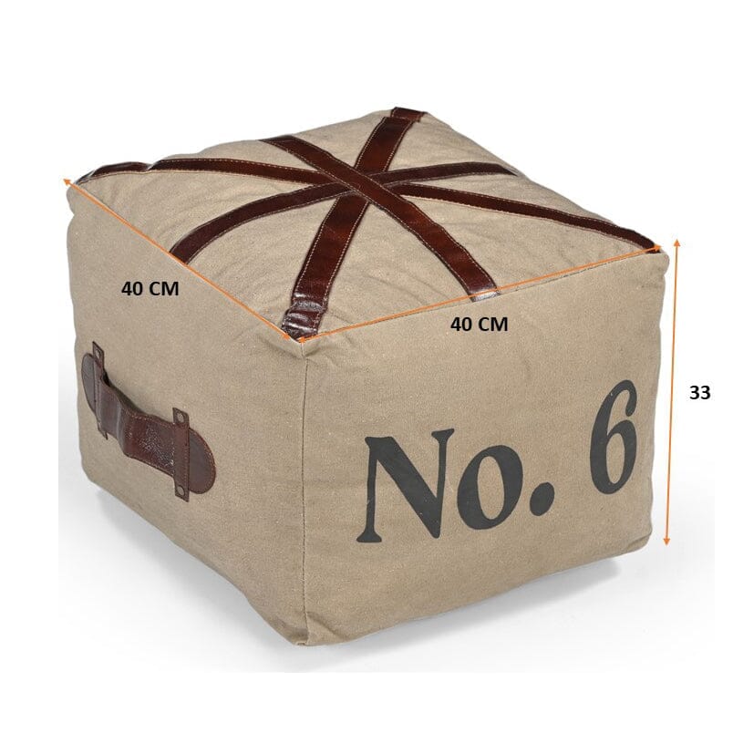 N0 6 SQUARE LEATHER OTTOMAN - VogueDecor.au