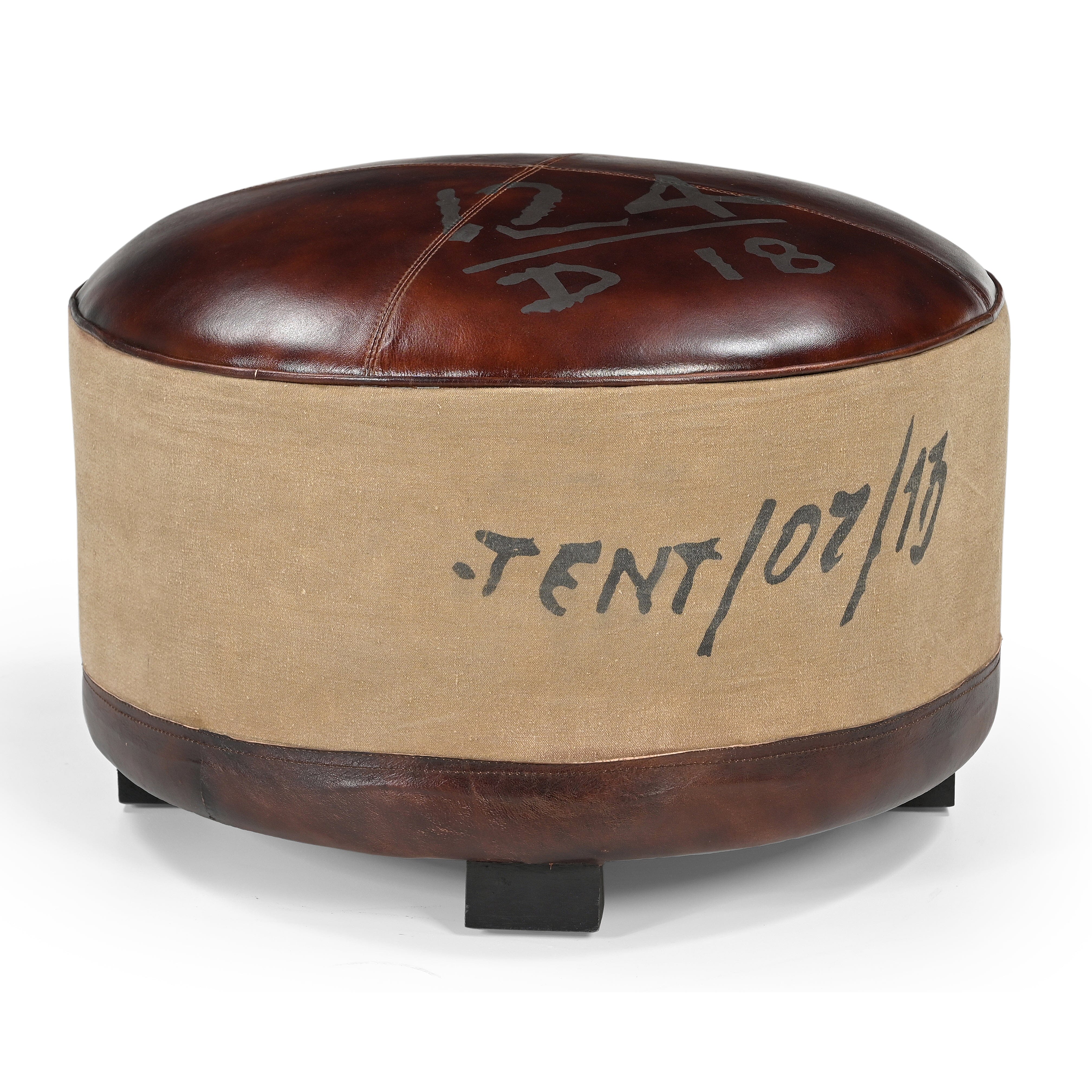 VINTAGE ROUND OTTOMAN - VogueDecor.au