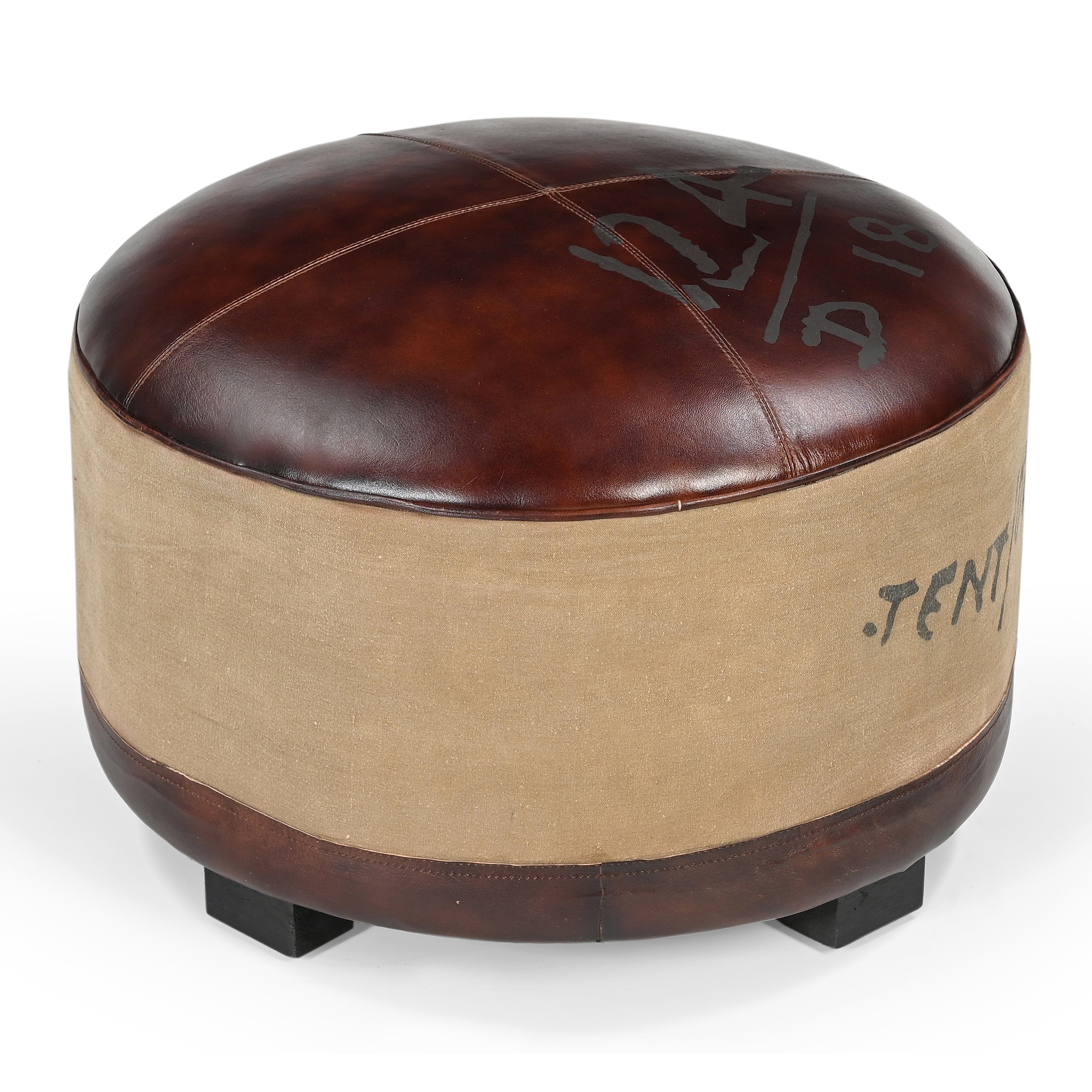 VINTAGE ROUND OTTOMAN - VogueDecor.au
