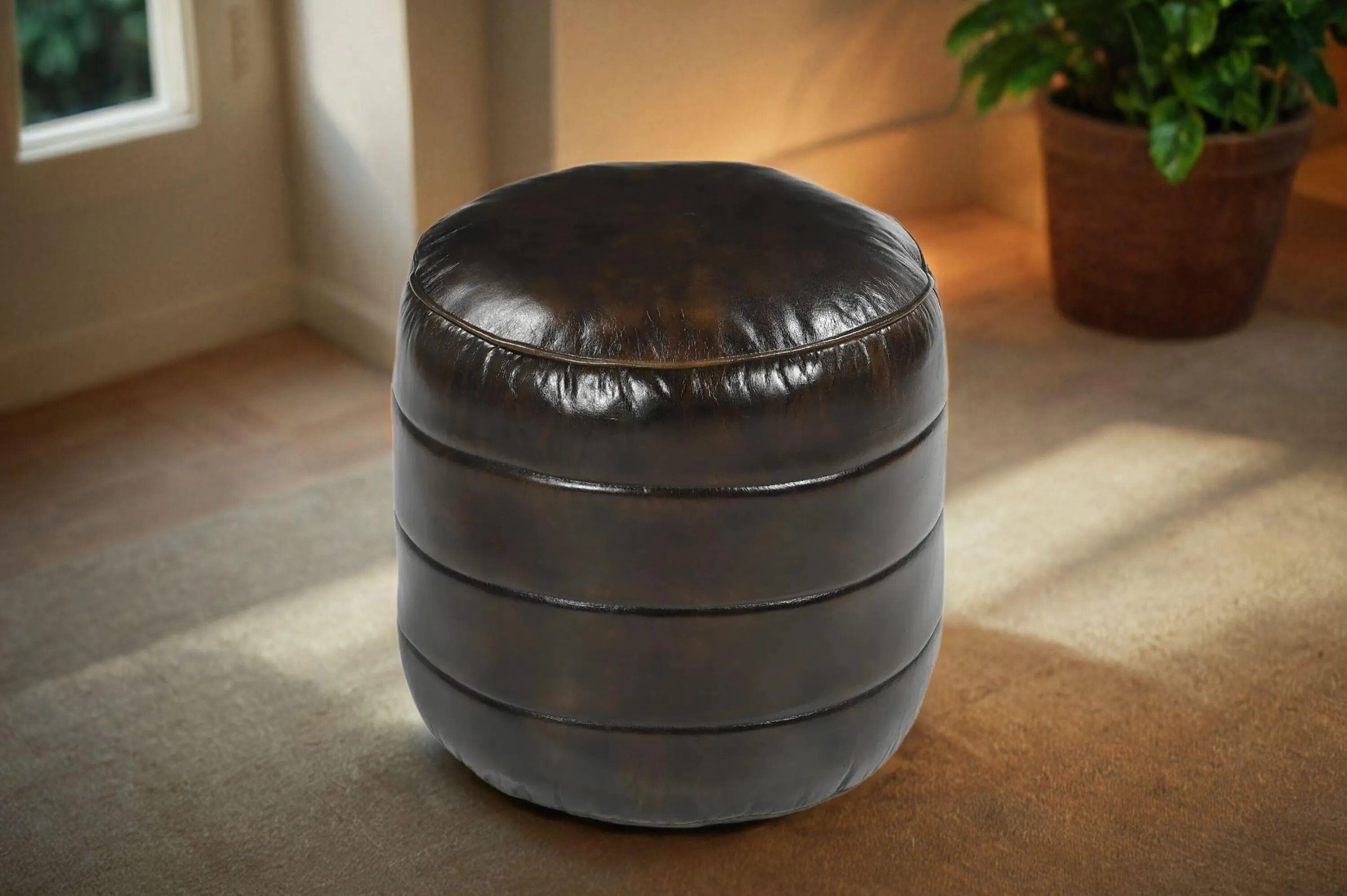 BRONWYN GENUINE LEATHER OTTOMAN - VogueDecor.au