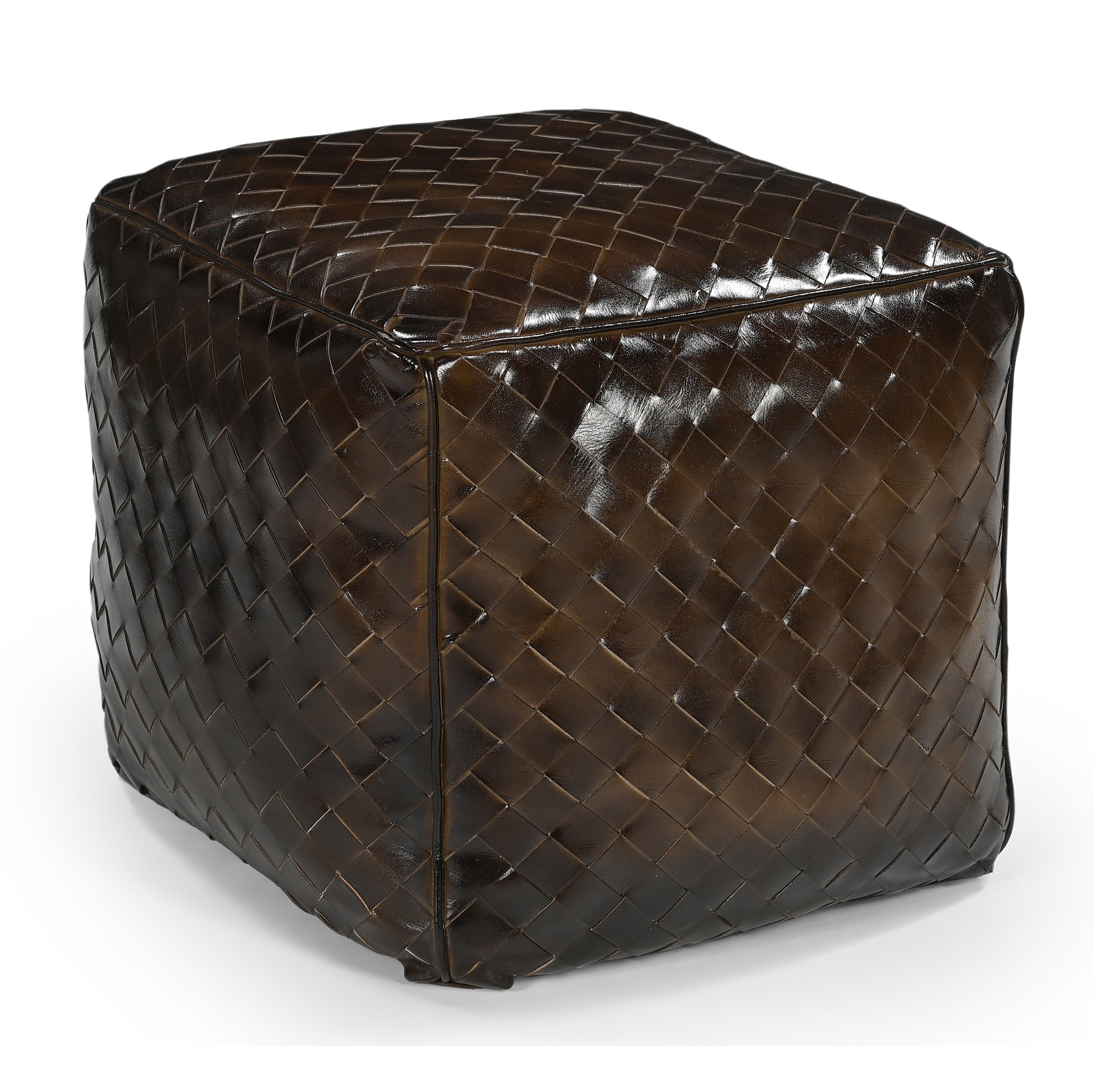GENUINE LEATHER LATTICE OTTOMAN - VogueDecor.au