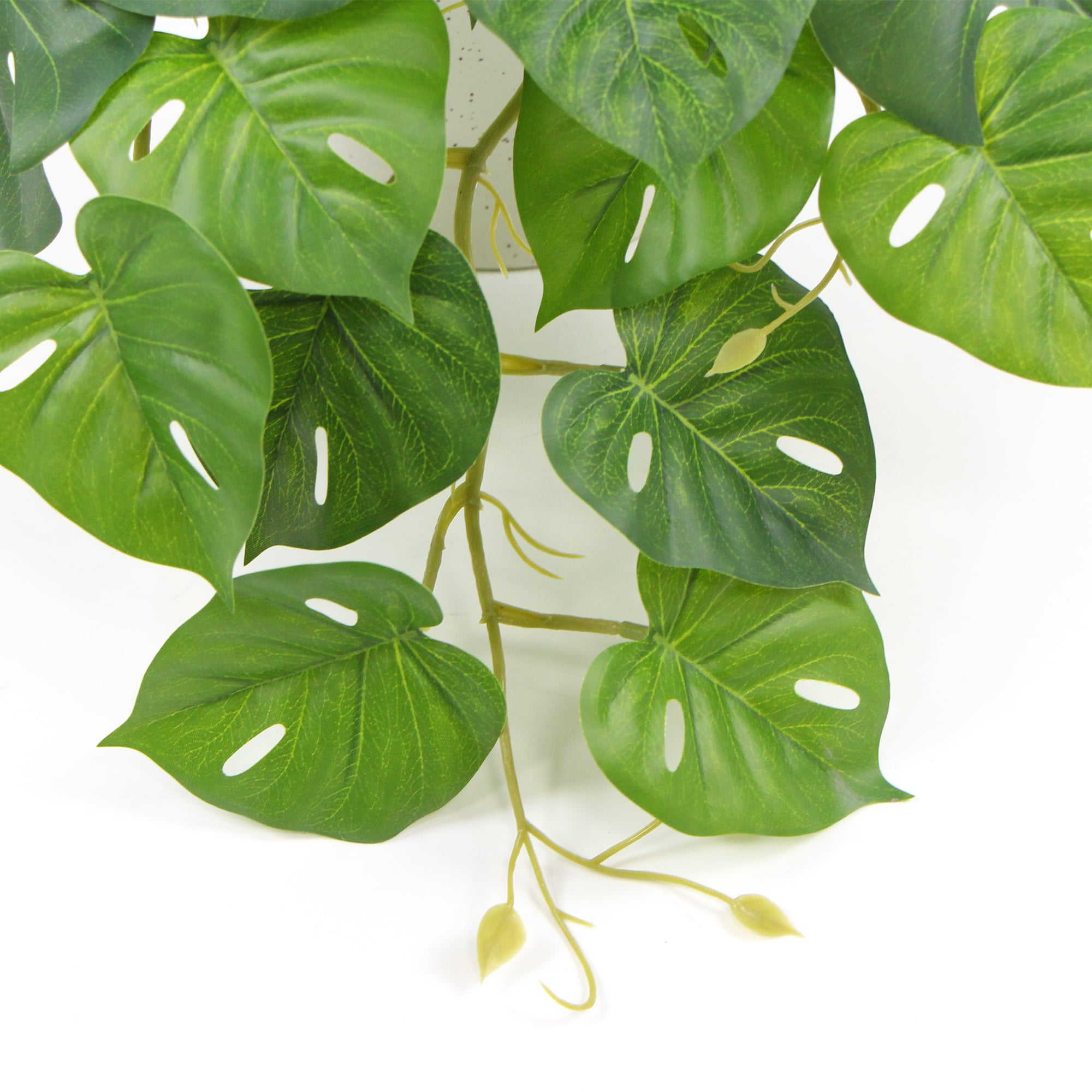 Decorative Ceramic Bowl Potted Artificial Monstera Plant 30cm - VogueDecor.au