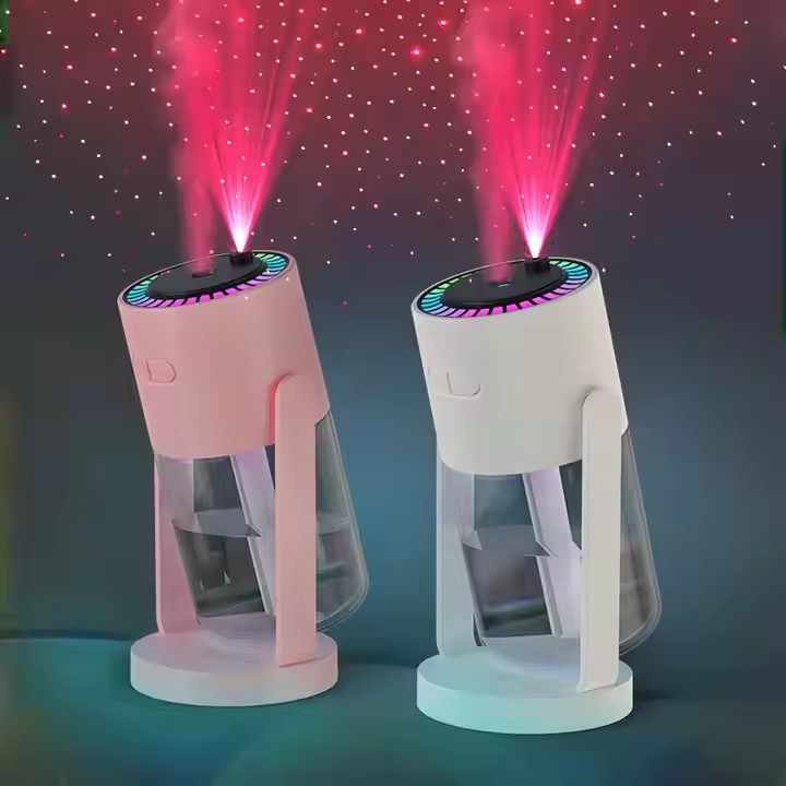 White Starry Night Projector Humidifier - Night Light with Romantic Mist Effect - VogueDecor.au