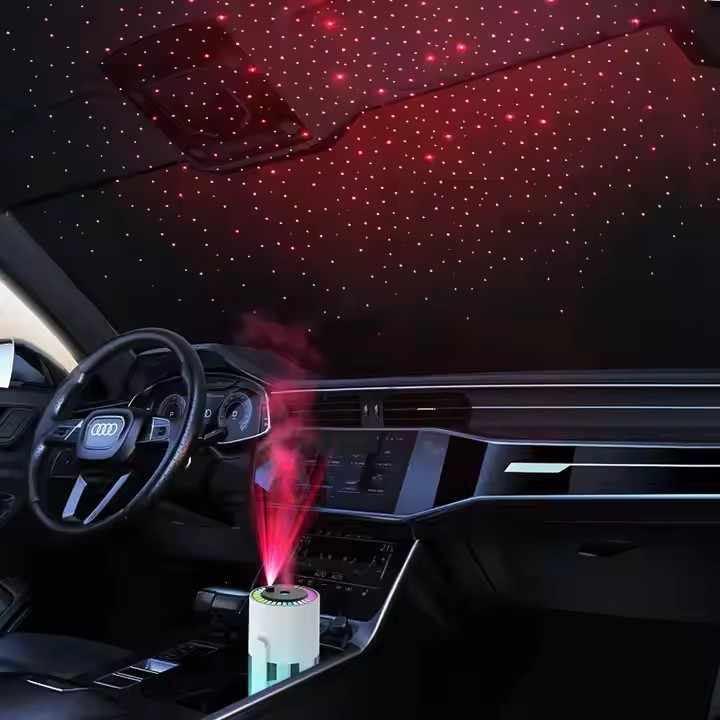 White Starry Night Projector Humidifier - Night Light with Romantic Mist Effect - VogueDecor.au