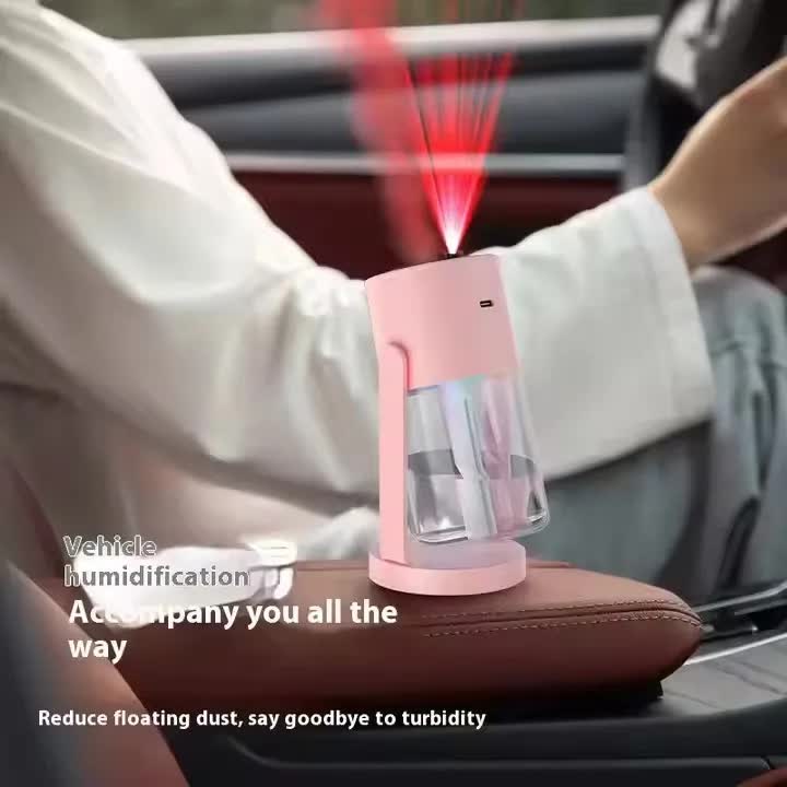 Pink Starry Night Projector Humidifier - Night Light with Romantic Mist Effect - VogueDecor.au