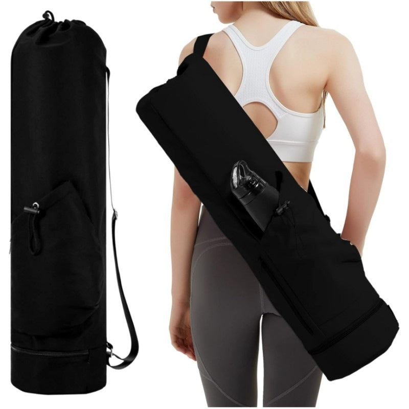 Black Durable Yoga Mat Carry Bag – Multi-Functional Fitness Backpack with Wet Pocket(Mugs are filming props, not included) - VogueDecor.au