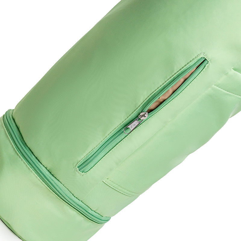 Green Durable Yoga Mat Carry Bag - Multi-Functional Fitness Backpack with Wet Pocket(Mugs are filming props, not included) - VogueDecor.au