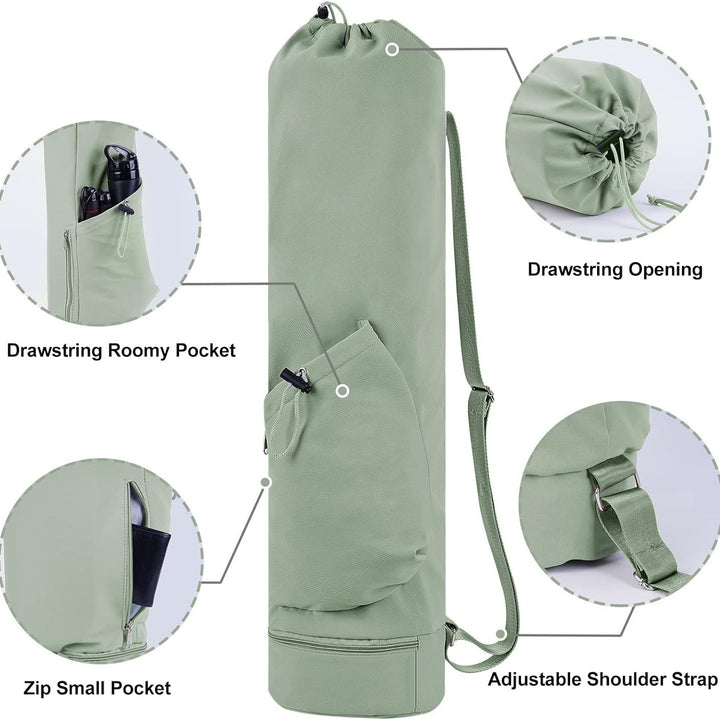 Off White Durable Yoga Mat Carry Bag - Multi-Functional Fitness Backpack with Wet Pocket(Mugs are filming props, not included) - VogueDecor.au