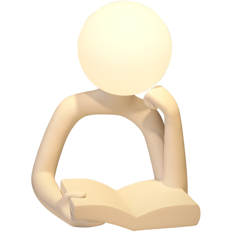 White Creative Book Reader Desk Lamp - USB Powered, Modern Resin Design - VogueDecor.au