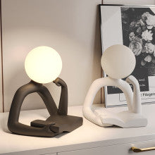White Creative Book Reader Desk Lamp - USB Powered, Modern Resin Design - VogueDecor.au