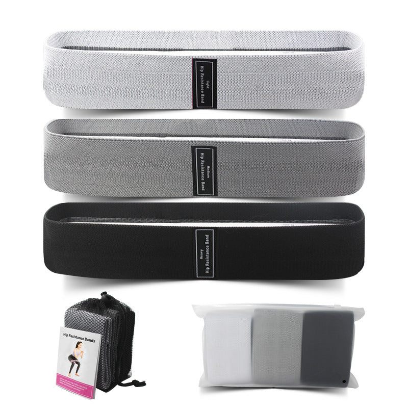 Grey Colour Scheme Fabric Resistance Bands Set - 3 Levels Non-Slip Hip Bands for Strength Training - VogueDecor.au