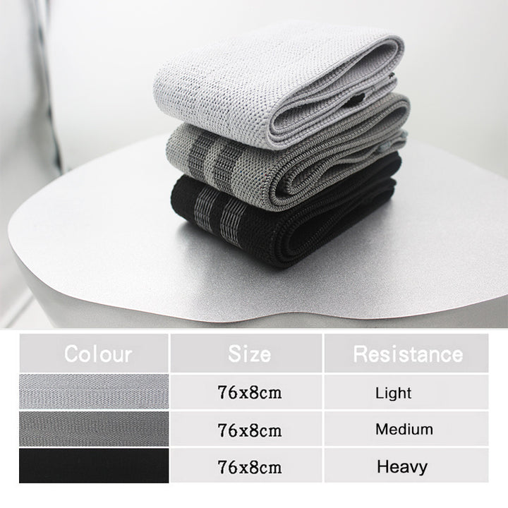 Grey Colour Scheme Fabric Resistance Bands Set - 3 Levels Non-Slip Hip Bands for Strength Training - VogueDecor.au