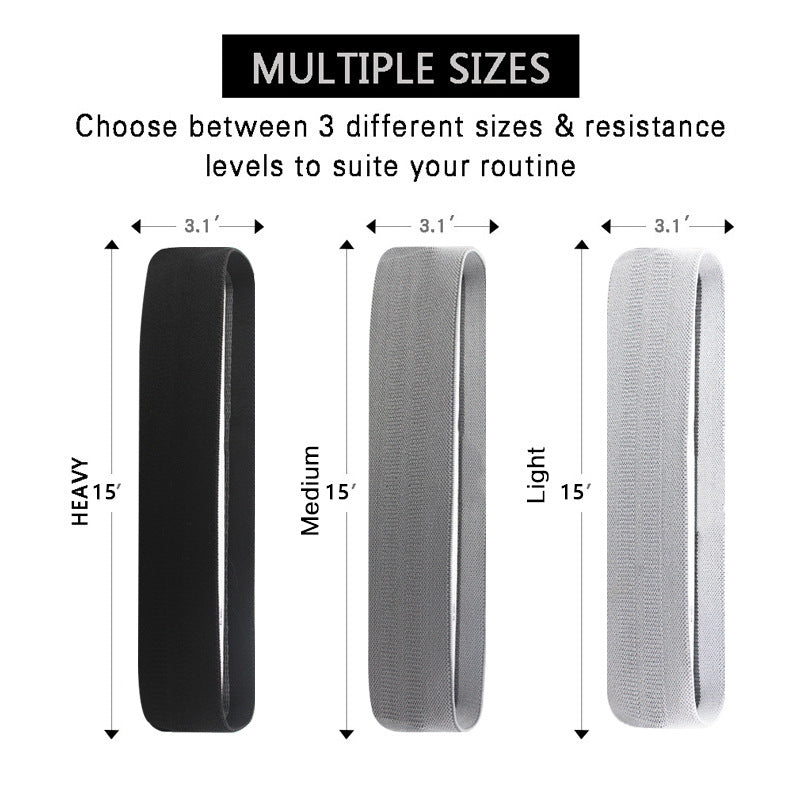Grey Colour Scheme Fabric Resistance Bands Set - 3 Levels Non-Slip Hip Bands for Strength Training - VogueDecor.au