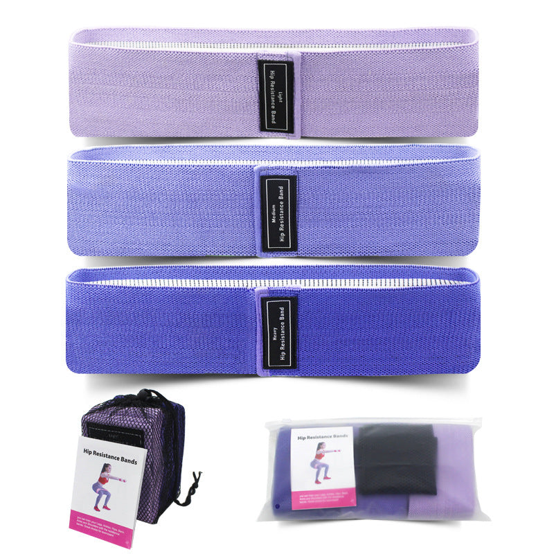 Purple Colour Scheme Fabric Resistance Bands Set - 3 Levels Non-Slip Hip Bands for Strength Training - VogueDecor.au