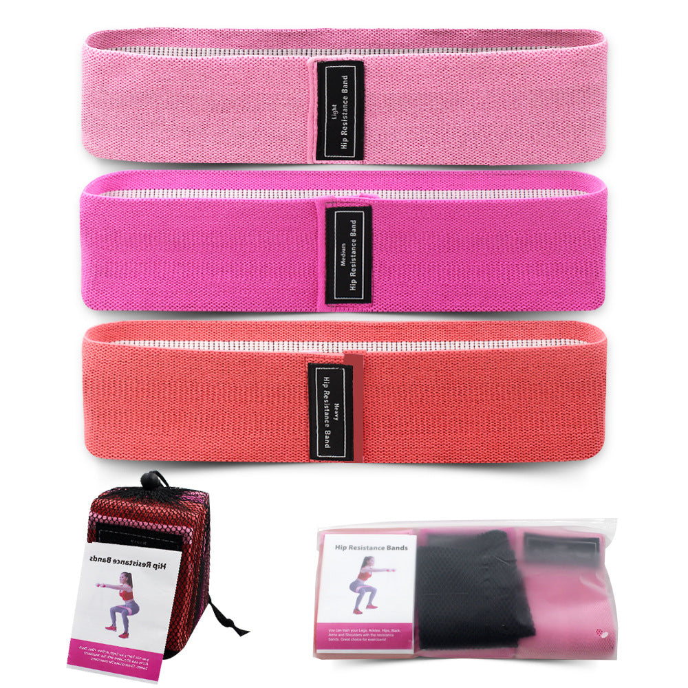 Red Colour Scheme Fabric Resistance Bands Set - 3 Levels Non-Slip Hip Bands for Strength Training - VogueDecor.au