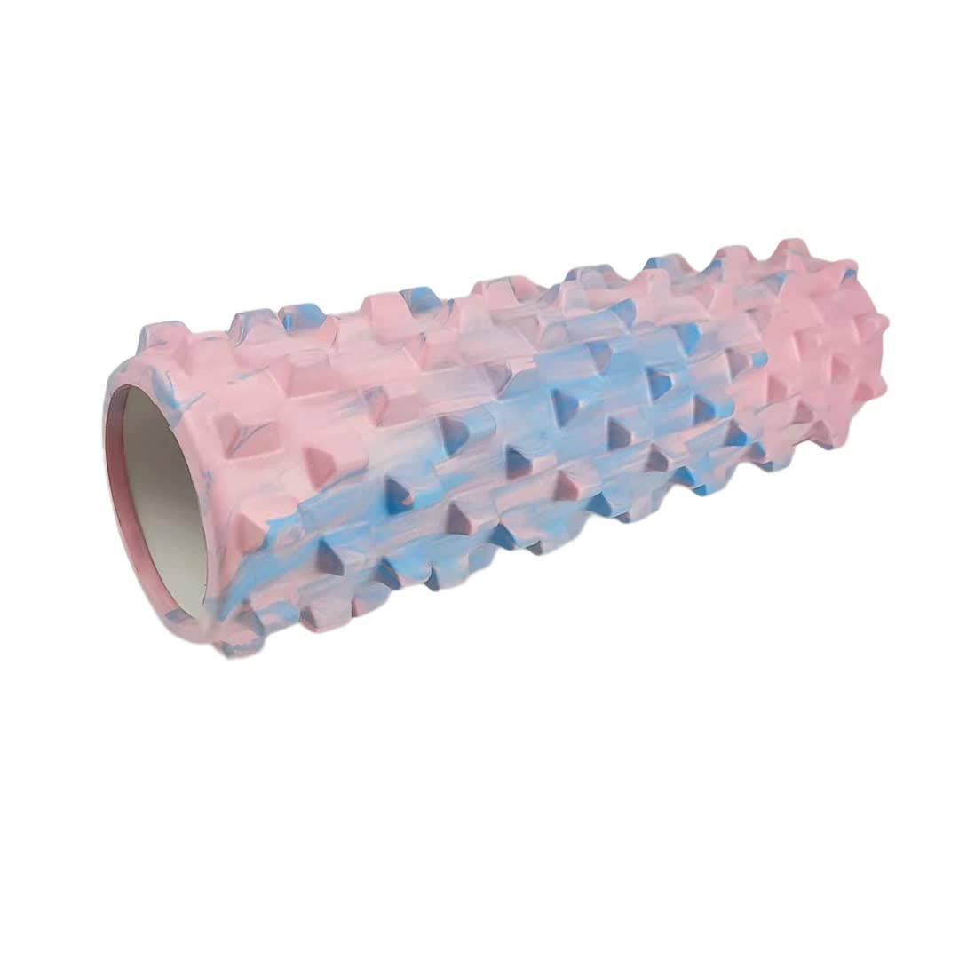 Colorful Hollow Yoga Foam Roller 45cm – Colorful Wolf Tooth Design Muscle Relaxation Massage Stick for Fitness and Sports - VogueDecor.au