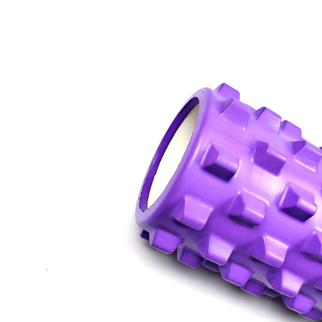 Black Solid Yoga Foam Roller 45cm -Colorful Wolf Tooth Design Muscle Relaxation Massage Stick for Fitness and Sports - VogueDecor.au