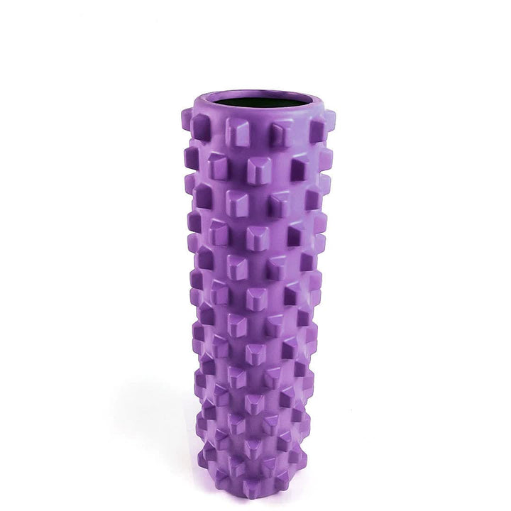 Purple Solid Yoga Foam Roller 45cm - Colorful Wolf Tooth Design Muscle Relaxation Massage Stick for Fitness and Sports - VogueDecor.au