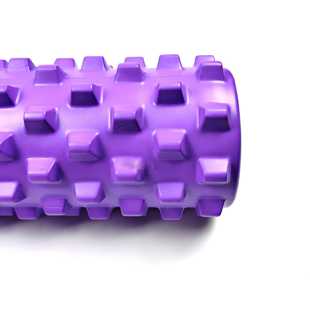 Purple Solid Yoga Foam Roller 45cm - Colorful Wolf Tooth Design Muscle Relaxation Massage Stick for Fitness and Sports - VogueDecor.au