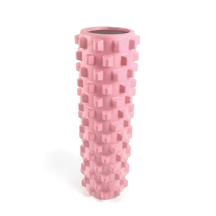 Pink Solid Yoga Foam Roller 45cm - Colorful Wolf Tooth Design Muscle Relaxation Massage Stick for Fitness and Sports - VogueDecor.au