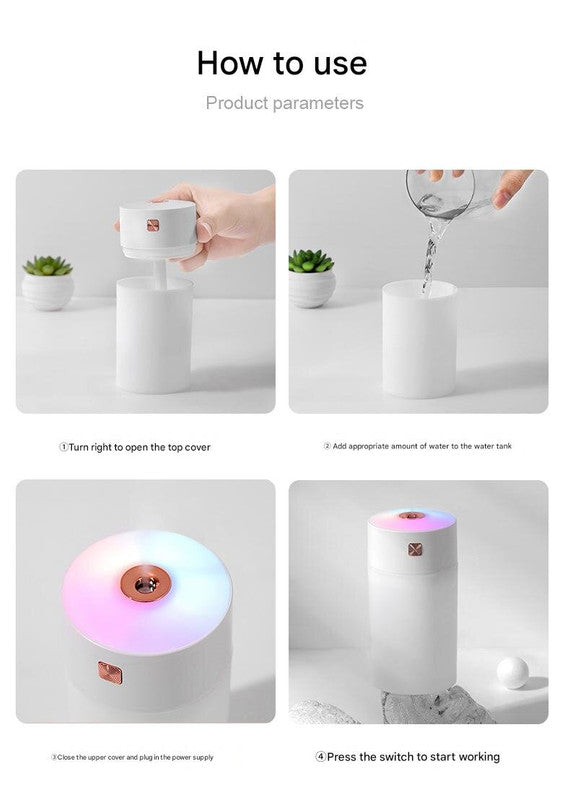 White 300ml USB Air Humidifier - Quiet Mini Humidifier for Bedroom, Office, Car - VogueDecor.au