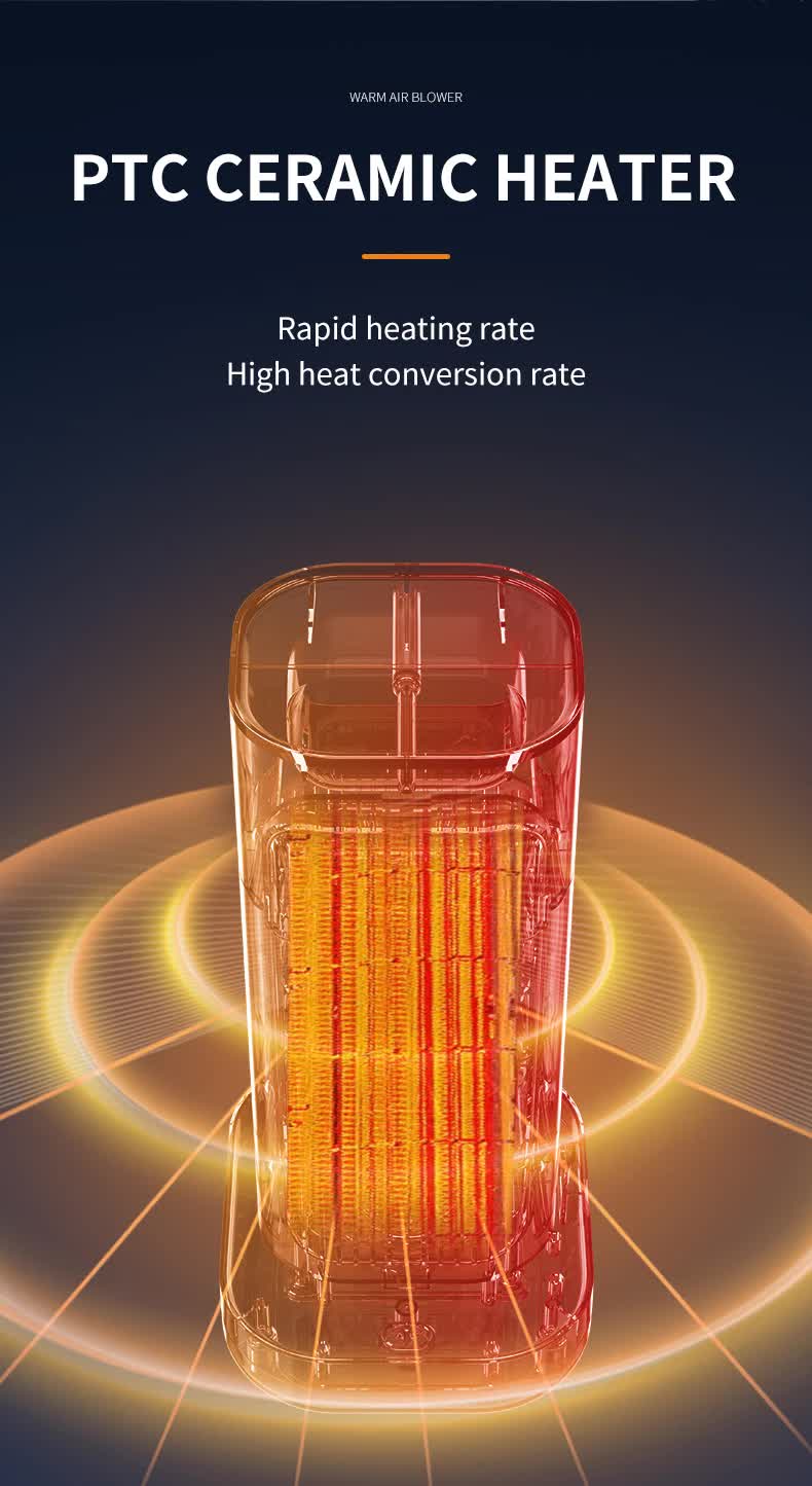 Pink Portable Electric Heater with Oscillation & Tip-Over Protection- 2 Heat Settings, Mini Tower - VogueDecor.au