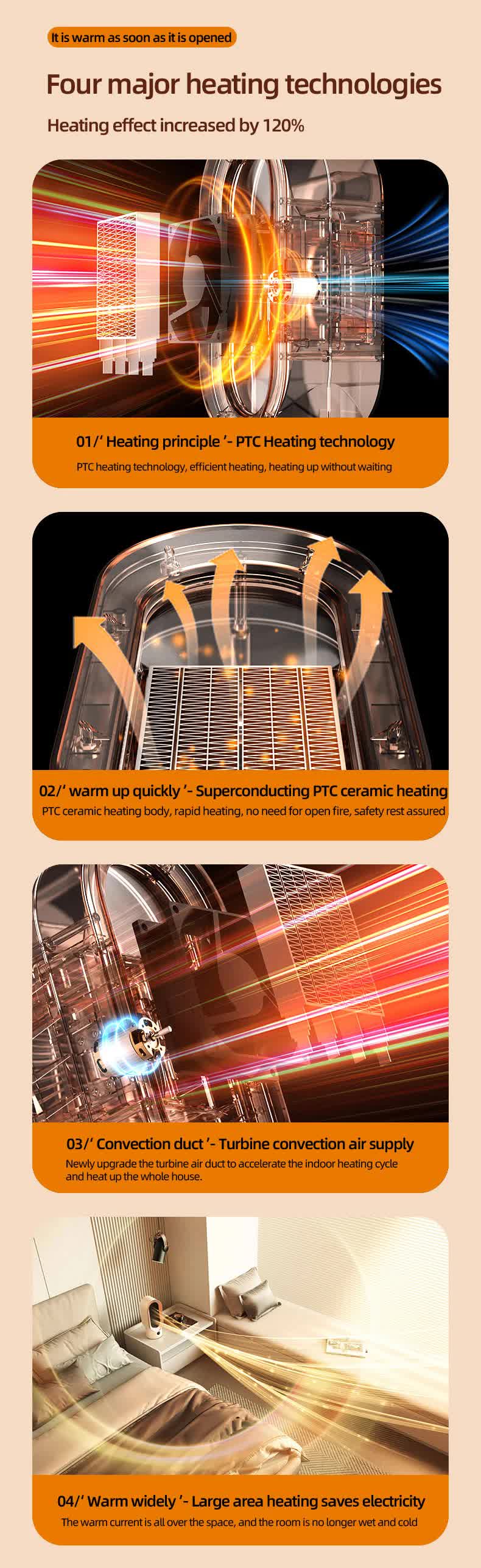 Stay Warm: Portable Electric Ceramic Heater - Quiet, Safe & Efficient for Small Spaces - VogueDecor.au