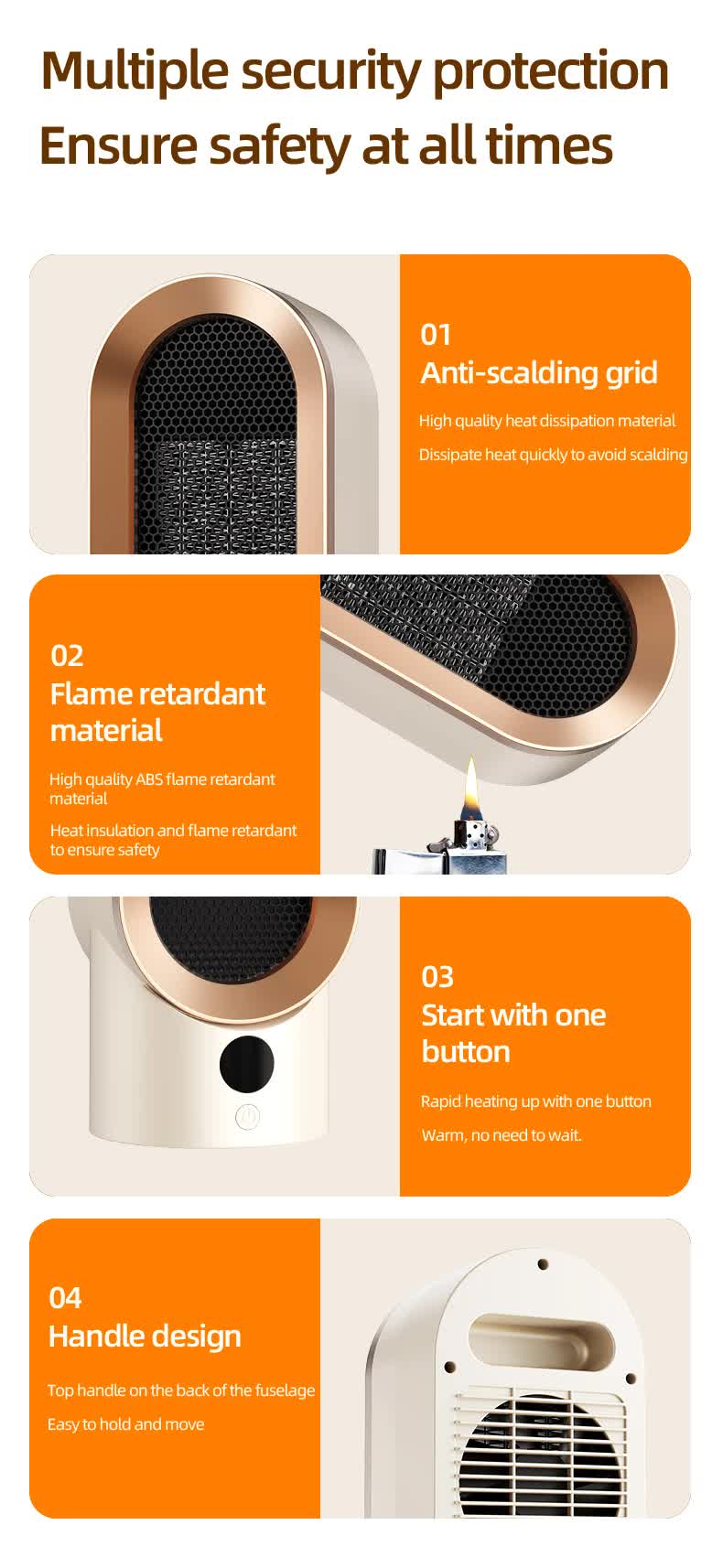 Stay Warm: Portable Electric Ceramic Heater - Quiet, Safe & Efficient for Small Spaces - VogueDecor.au