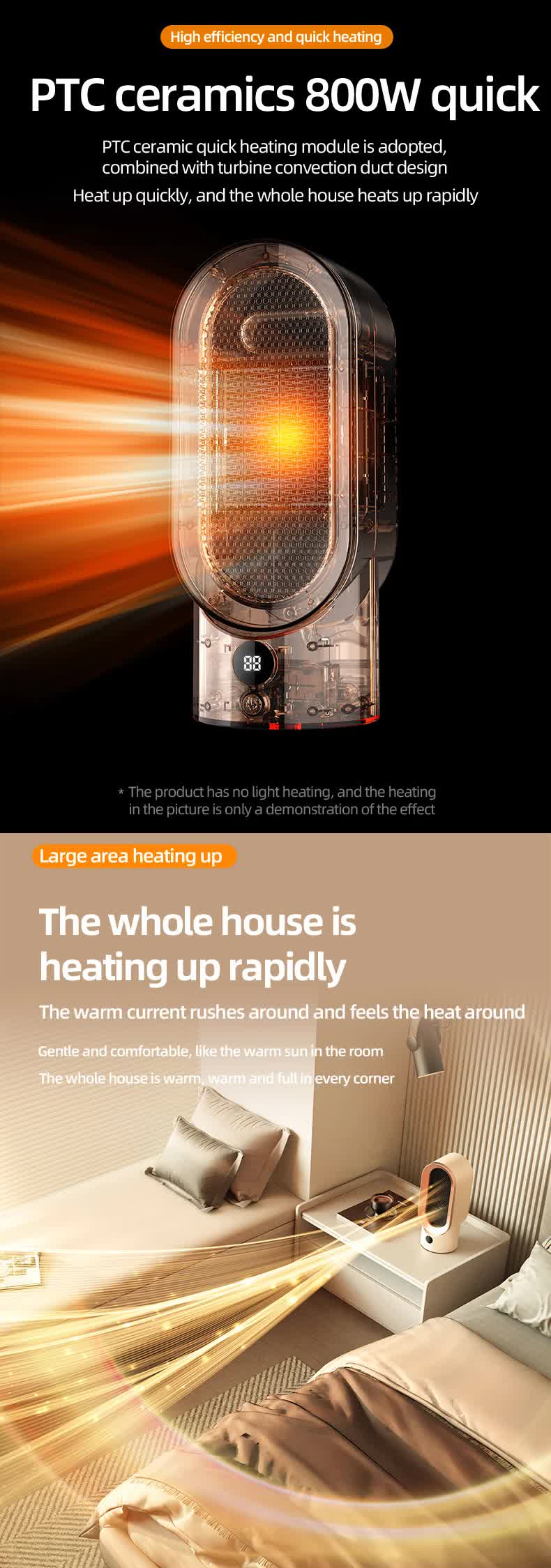 Stay Warm: Portable Electric Ceramic Heater - Quiet, Safe & Efficient for Small Spaces - VogueDecor.au