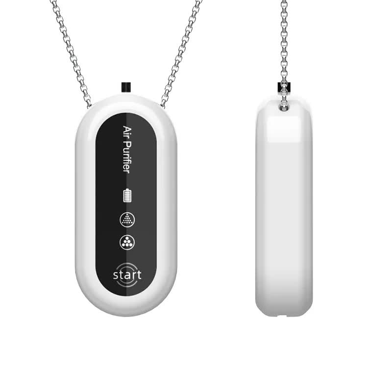 White and Black Personal Wearable Air Purifier Necklace - USB Rechargeable Ionizer for Cleaner Air On-The-Go - VogueDecor.au