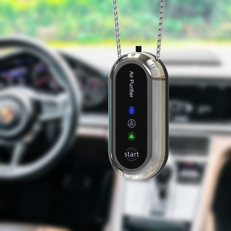White and Black Personal Wearable Air Purifier Necklace - USB Rechargeable Ionizer for Cleaner Air On-The-Go - VogueDecor.au