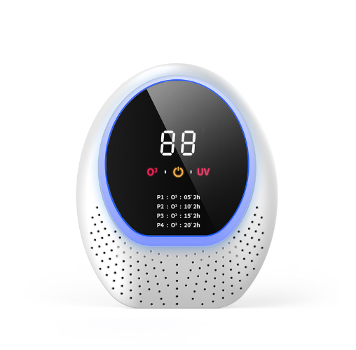 White Rechargeable Ozone & UV-C Air Purifier with Remote - Portable Odor Eliminator for Home, Pets & Closets - VogueDecor.au